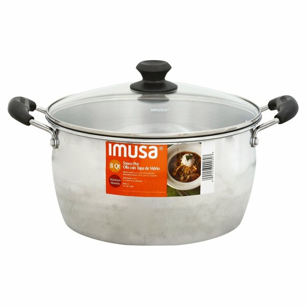 Imusa 00080T Stock Pot, 8 qt, Aluminum, Natural 781428